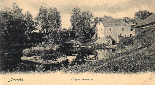 Лигово. Старая мельница. 1909 г. (открытка)