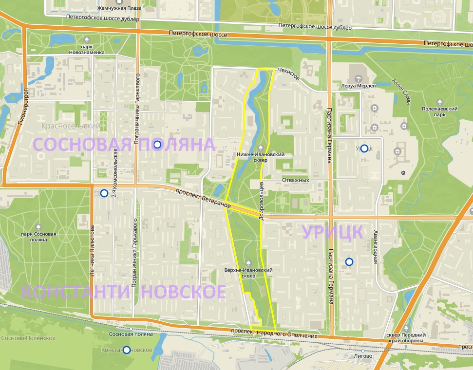 Современные карты : Карты -:- История Лигово под Петербургом